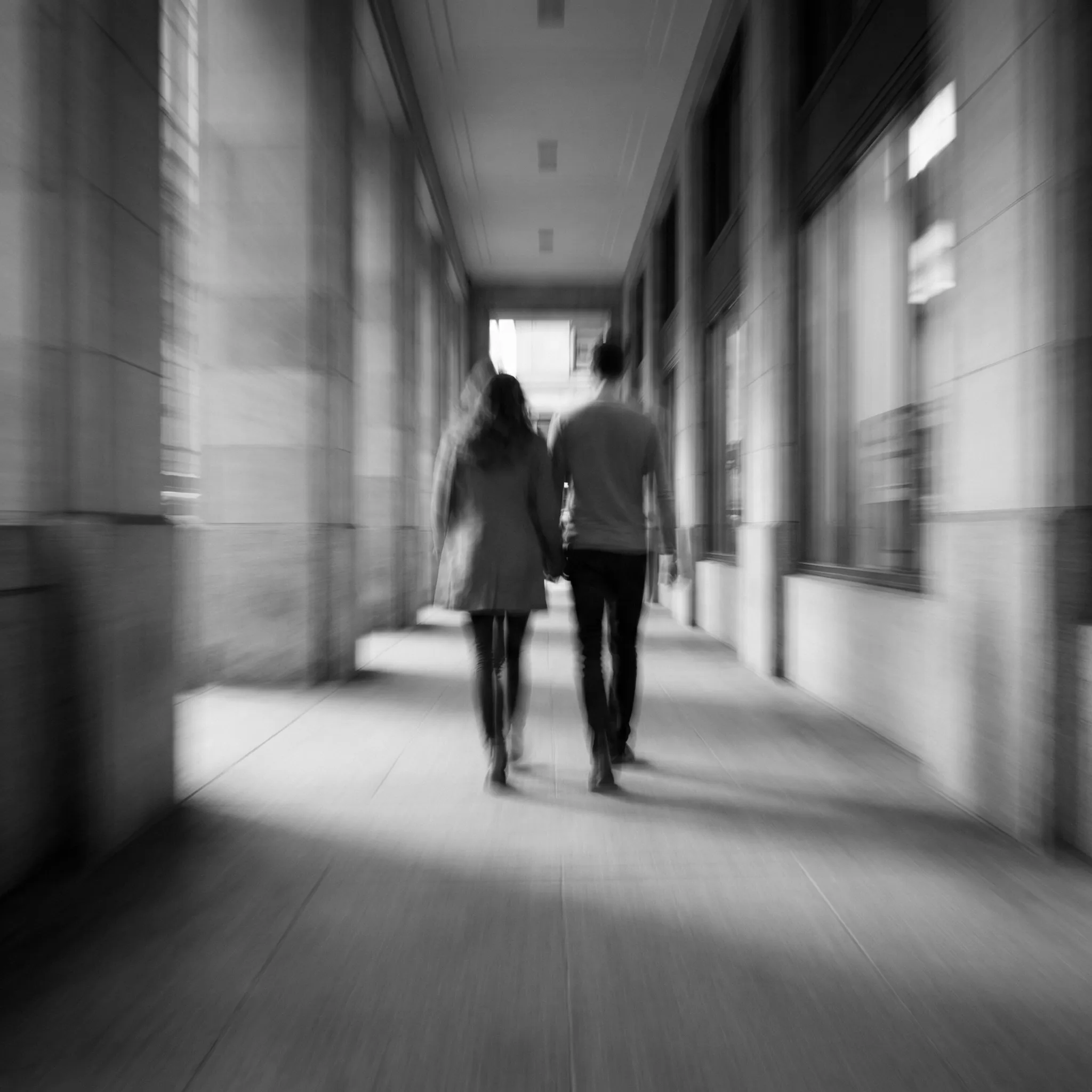 Couple walking together hand in hand